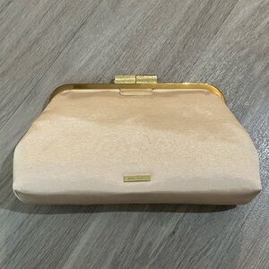 BCBGMaxAzria Cream Clutch with Gold Accents